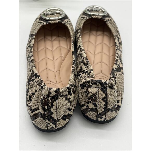 Coach Women's Brown Snakeskin Print Horse & Carriage Round Toe Flats Size 6 - Picture 6 of 12